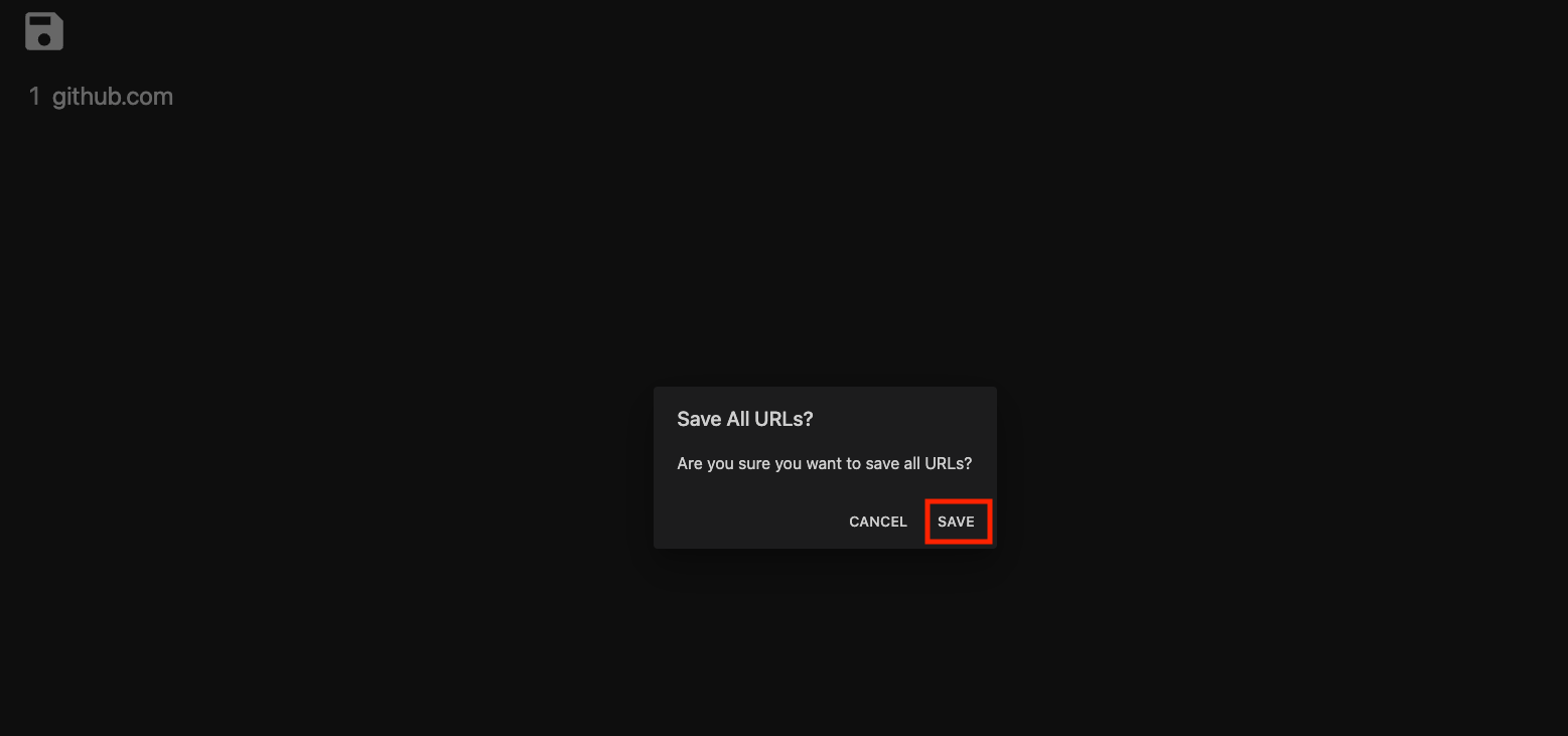 Confirm save